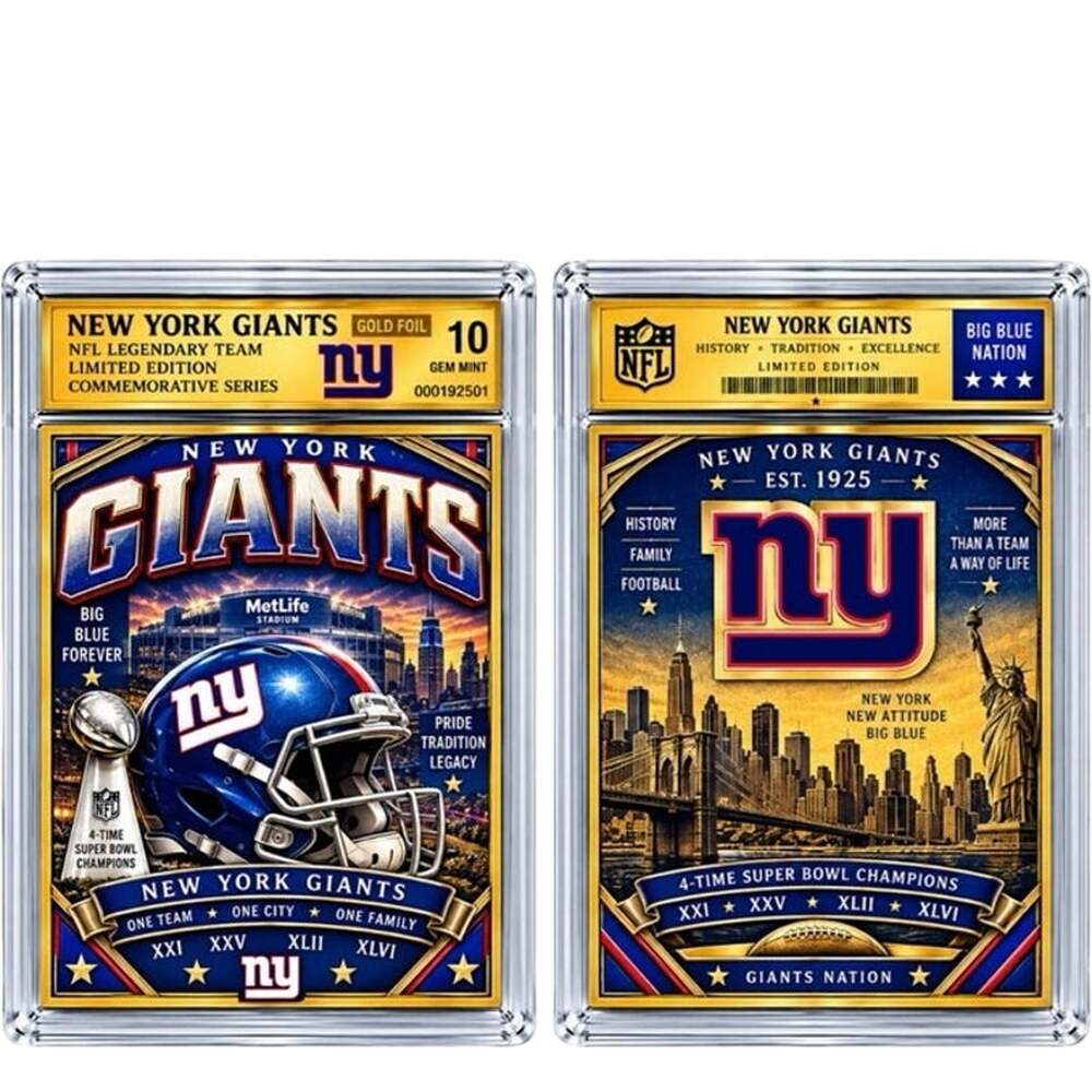 New york giants NFL gold foil collectible limited edition protective case